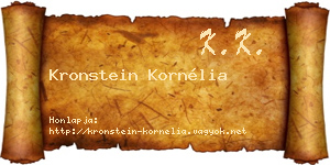 Kronstein Kornélia névjegykártya